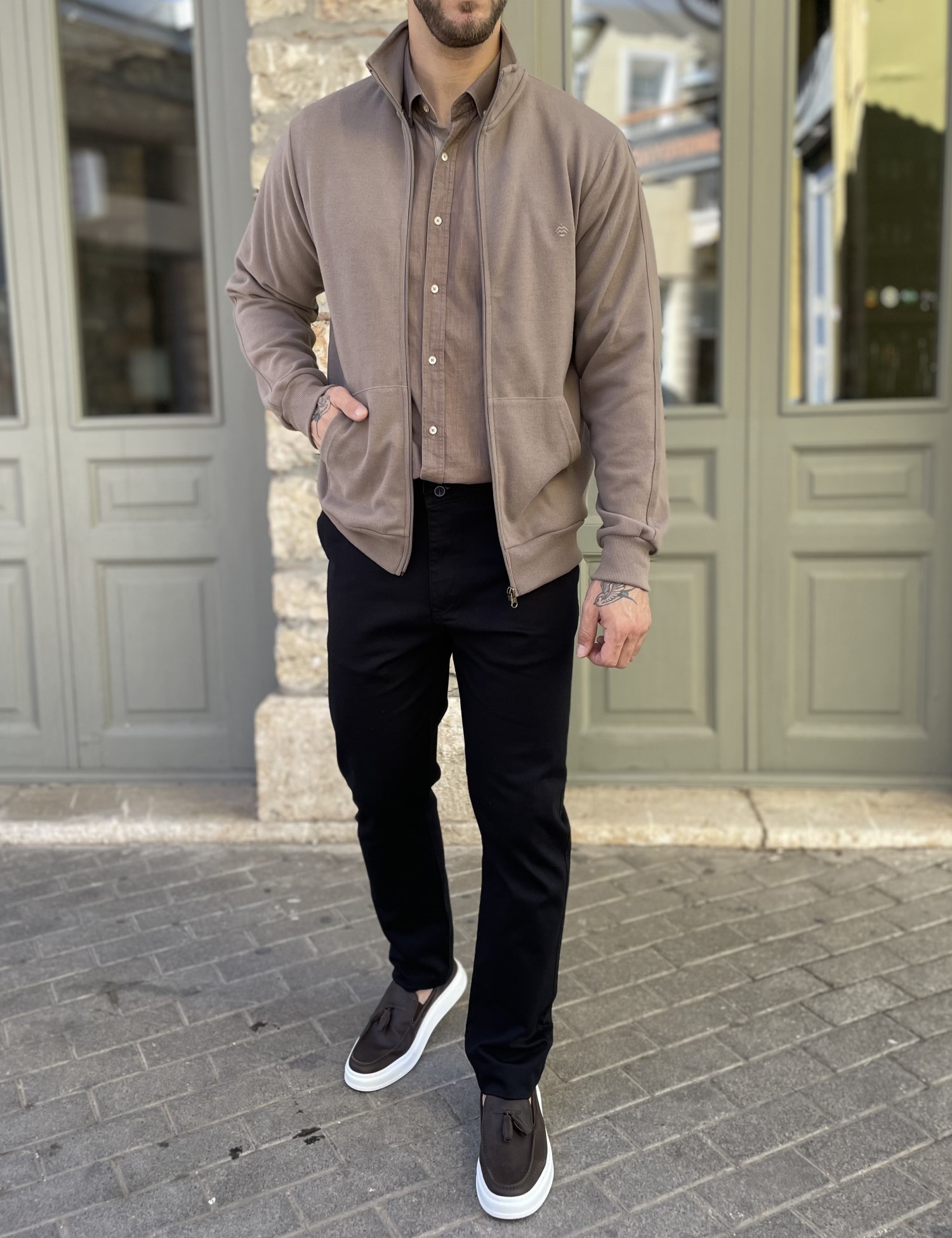 Everbest ανδρική Plus Size πούρο ζακέτα με ριπ ύφασμα 251039P φωτογραφία